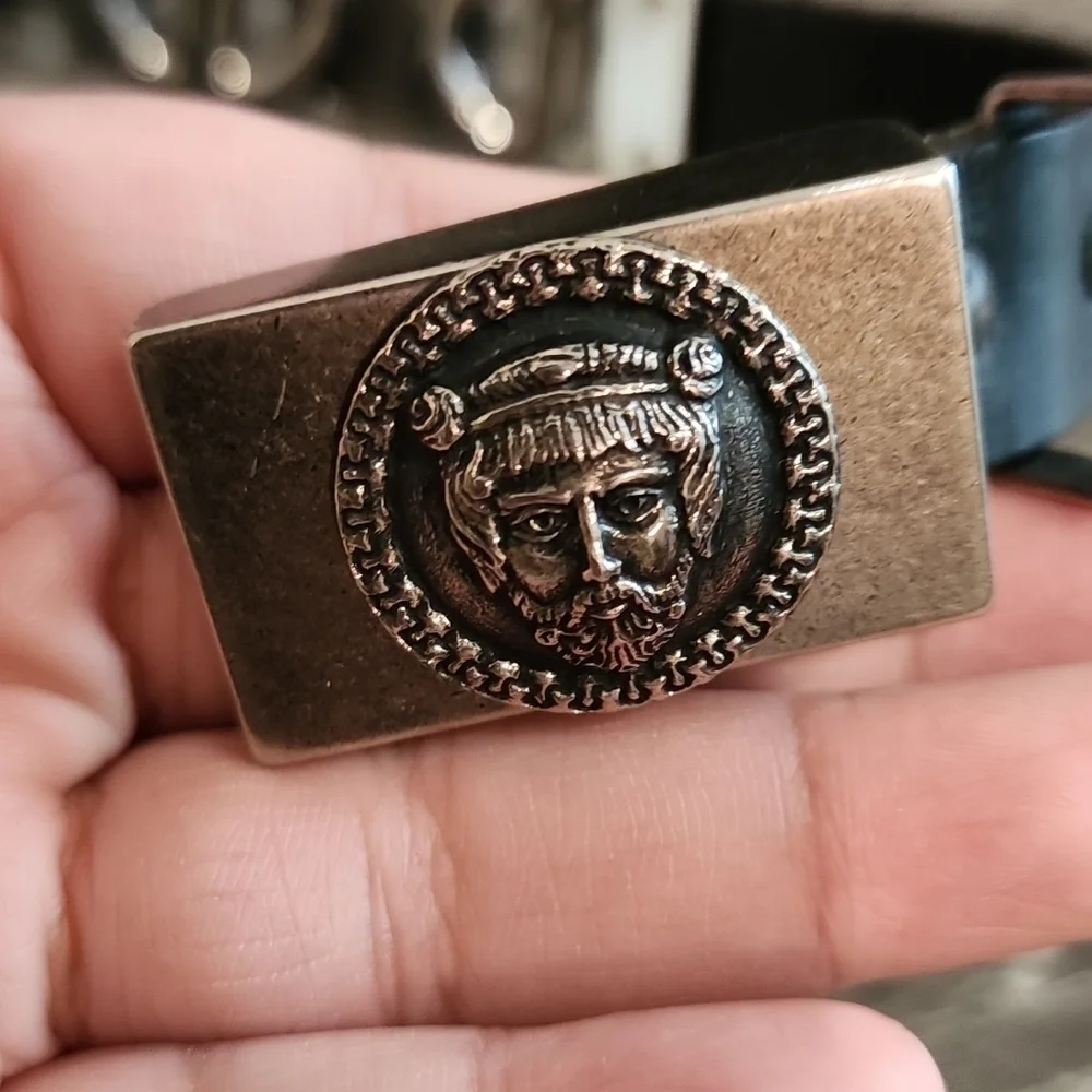 Rare Vintage Istante Versus Versace Medallion Braided Leather Belt - Picture 2 of 8